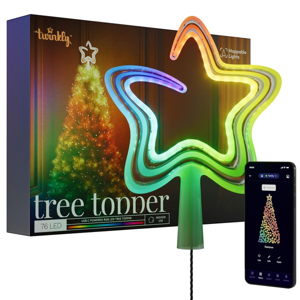 Twinkly Tree Topper, Bright Christmas Tree Topper, Star Topper with