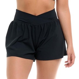 Body Glove Women's Standard Cozumel Solid 1.5" Vapor Boardshort with Knitted Waistband, Black