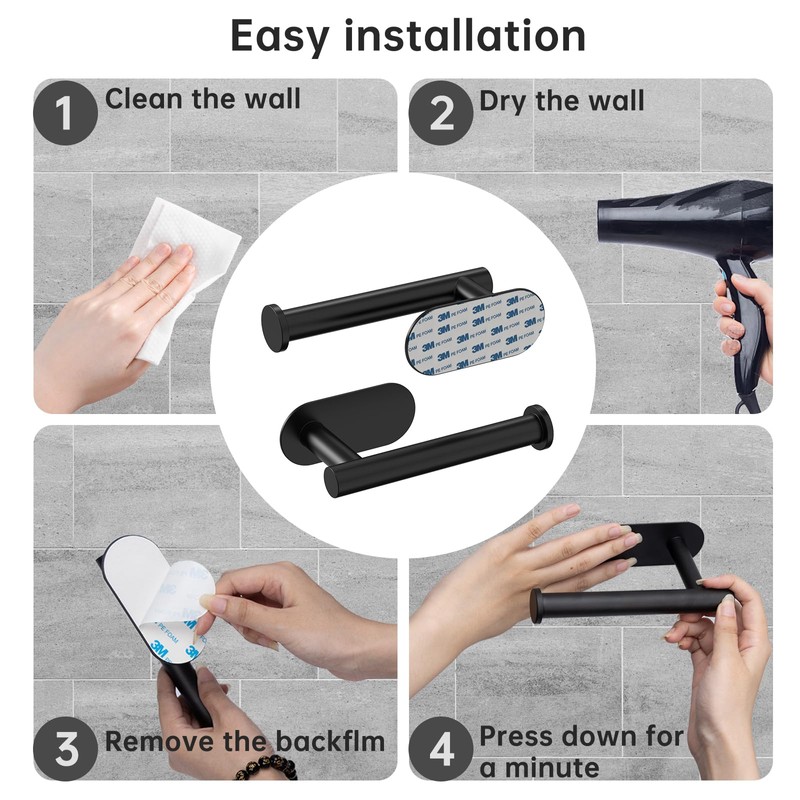 Dealsgogo RV Toilet Paper Holder - Self-Adhesive Wall Mount, No