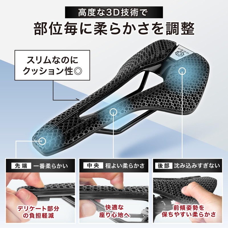 Geartle Bicycle Saddle Comfort 3D Print Road Bike Cross Bike