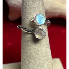 Unbranded Rainbow Moonstone thumb ring sterling silver size 9