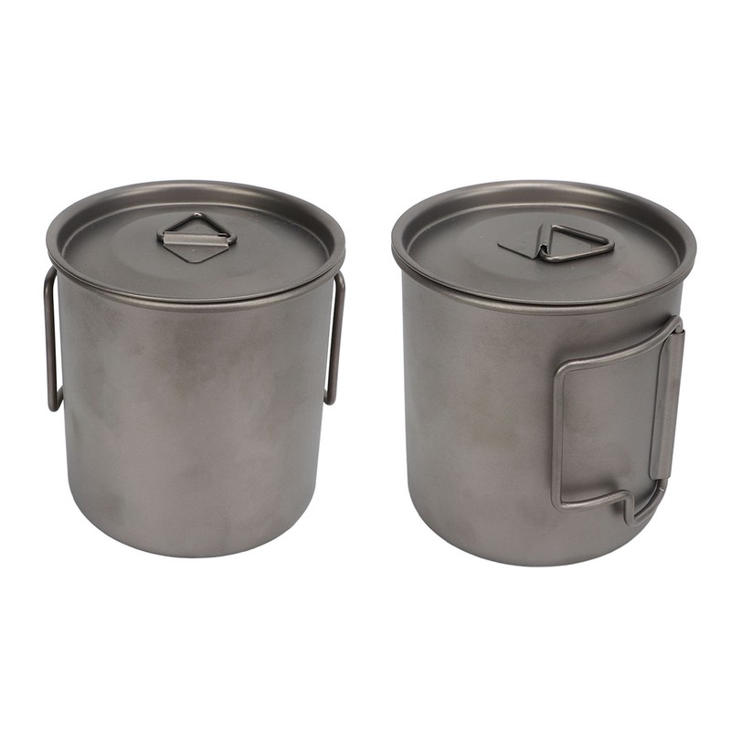 Titanium Mug 500ml Rounded Edge Design Lightweight Portable Mug with