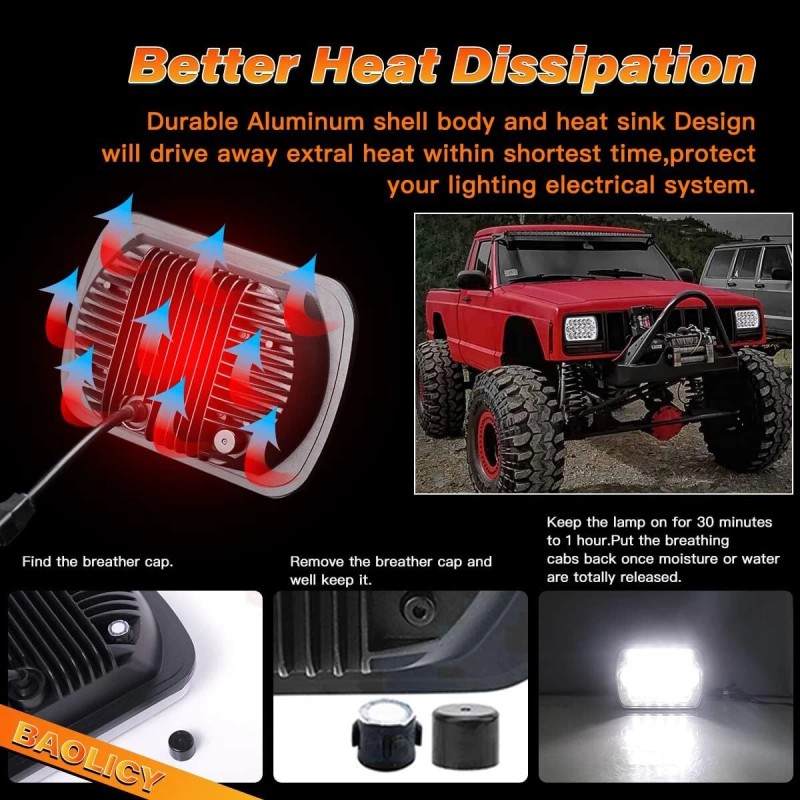 UnBrand For GMC Safari C6500 C7500 Topkick Pair 7x6" LED