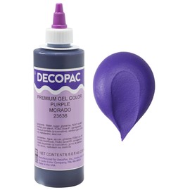 DECOPAC Premium Gel Food Color, Edible Coloring For Use with Buttercream or Whipped Icing, Fondant & Piping Gel, Highly Concentrated Gel, 8oz - Purple