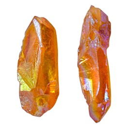 Tangerine Aura Quartz Raw Crystals Point and Healing Stones, Natural Rocks for Meditation and DIY Raw Stones and Crystals (1 lb)