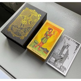 LA BRUJITA WAX Cartas De Tarot Dorado Con Caja Rigida Ojo, Rider Waite