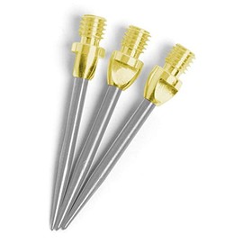 THOR-DARTS 3-6-9-12 steel tips for steel darts, gold silver steel dart tips + rubber rings + flights brands - metal tips (without accessories, 1 set (3 pieces) MS2 gold-Silver)