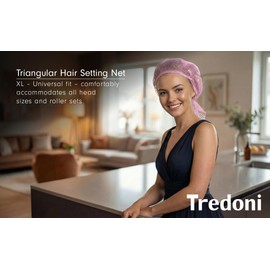 Tredoni 47x33 Triangular Hair Setting Net - Heat-Resistant Universal Size Curler Rolls Holder Drying Net, Multi-Color (1 pcs)