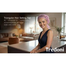 Tredoni 47x33 Triangular Hair Setting Net - Heat-Resistant Universal Size Curler Rolls Holder Drying Net, Multi-Color (1 pcs)