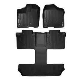 SMARTLINER Custom Fit Floor Mats 3 Row Liner Set Black for 2013-2019 Toyota Sienna 7 Passenger Model