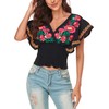 YZXDORWJ Women's Casual V Neck Sexy Elastic Waist Traditional Mexican