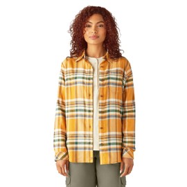 Dickies Womens L/S Plaid Shirt, INCA Gold, M