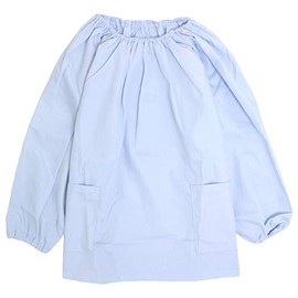Timely tm104 Lunch Apron, Smock, Long Sleeve, For Children, Plain, School, Children's Apron, Elementary School, saxon blue