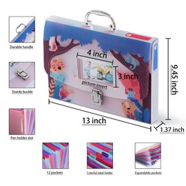 BLUSHY BABY 12 Pockets Baby File Organizer for Boy or Girl, Our Baby Paperwork Organizer with Silver Metal Handle, Lock, Pregnancy Documents, Baby Record Folder, Baby Paper Organizer, Baby Folder