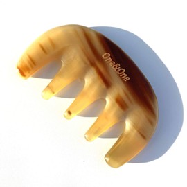 Massage Comb,Scraping Scalp Comb,Multi-Functional Handheld Head Massage Tool - Made of Natural Ox horn with Large five teeth for Massage Scale.