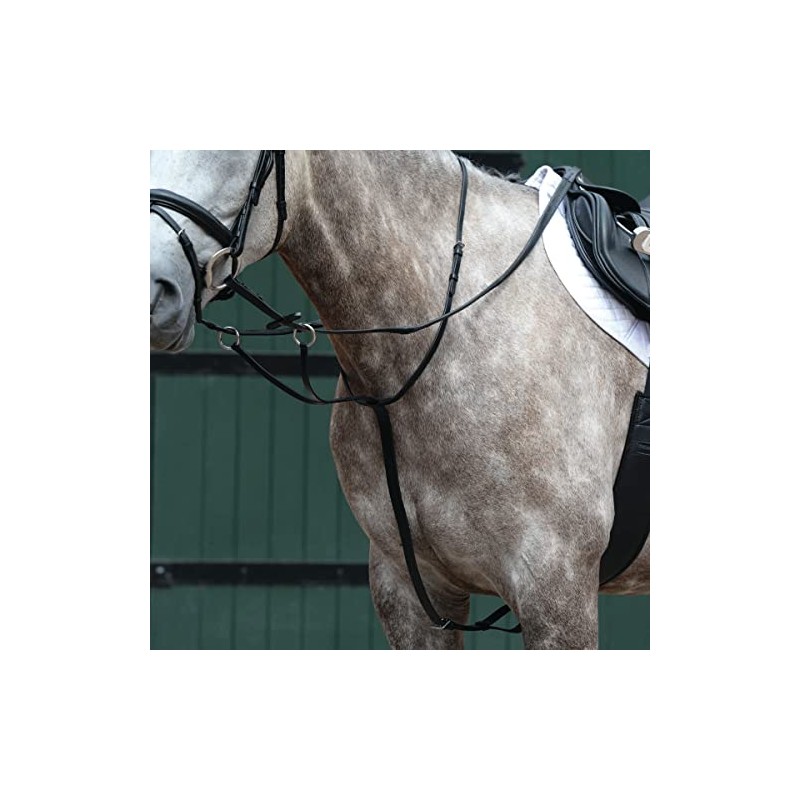 Collegiate Essential Plain Flat Running Martingale, Black, Warmblood