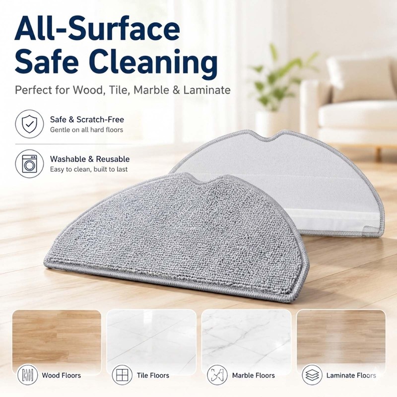 LOVECO 6 Pcs Mop Pads for Roborock Q7 M5 M5+