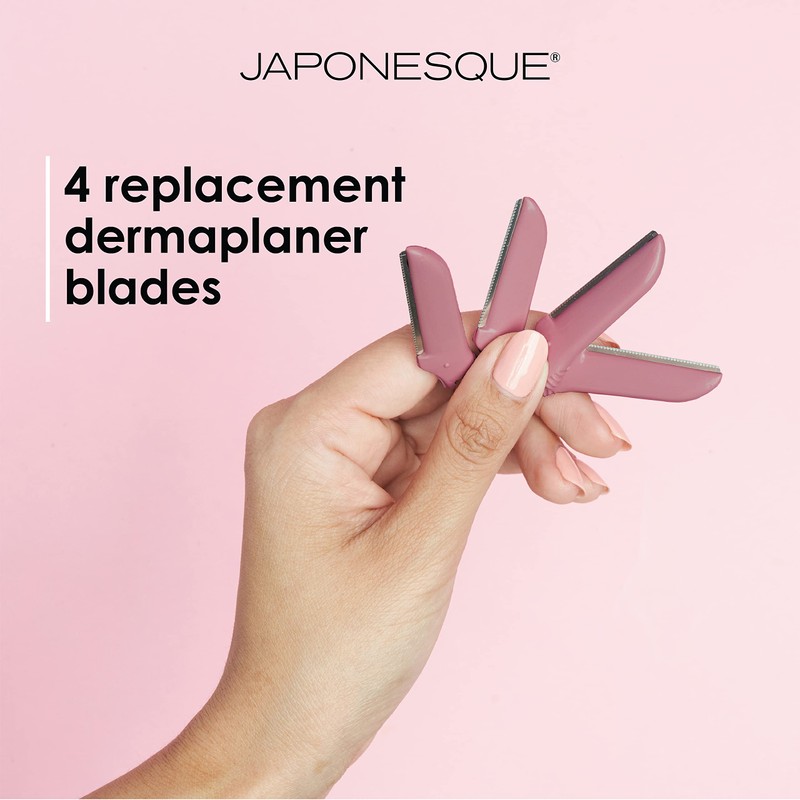 JAPONESQUE Dermaplaner Replacement Blades 4-Pack, Facial Razor Blade Heads Only