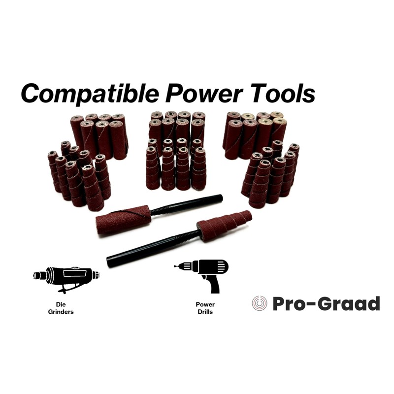 50 Piece Abrasive Sanding Cartridge Spiral Roll Sander Kit, Mini