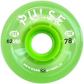 Atom Skates Outdoor Quad Roller Wheels 78A - Pulse Lite - 62x33 Lime - 1 Pack - 4 Wheels