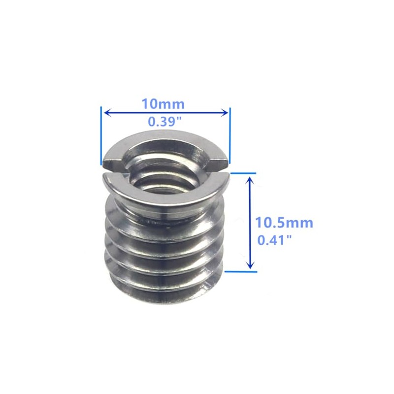 HITHUT Stainless Steel 1/4"-20 Female to 3/8"-16 Male Convert Screw