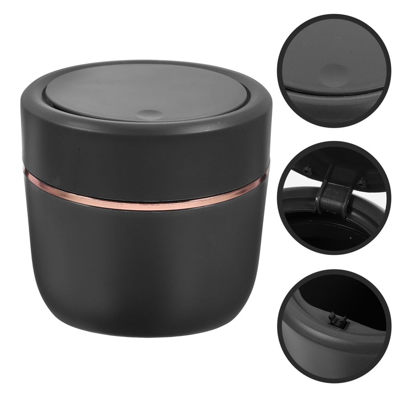 STOBOK Mini Trash Can with Lid,small Garbage Can Tiny Plastic