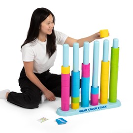 Giant Color Stack Challenge by Relatable – Strategy Stacking Game with 50 Puzzles, Backyard & Lawn Activity for Summer Parties, Outdoor Fun for Families & Groups, Ages 6+