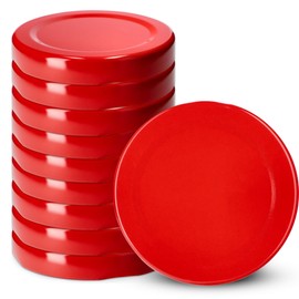 KADAX Screw Cap fi53mm Twist Off Metal Lid Set Fits 115ml Jars Replacement Lids with 4 Locking Teeth Lids for Bottles and Mason Jars (Pack of 10, Red)