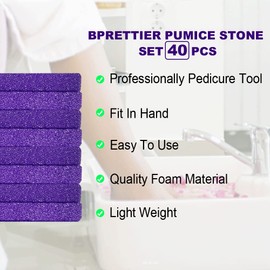 BPrettier Foot Pumice Stone Pumice Stone for Feet Foot Scrubber Sponge Callus Remover Dead Skin,Pedicure Supplies Nail Salon Home Use 40 PCS
