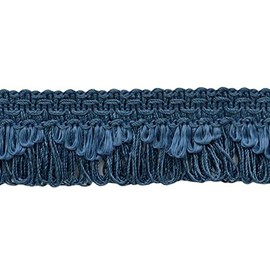 4 Yard Pack of 1 3/8" (3.5cm) Beautiful Scallop Loop Fringe Trim (Style# 0138SCLF) French Blue Seychelles #M45 (Medium Dusty Blue)