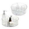 2 x 25 cm Lazy Susan Turntable Transparent, 6 Compartments