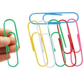 6 Piece Large Paper Clips, 4 Inch Jumbo Paper Clips Large Giant Paper Clips Paperclips Metal Holder for Files Documents Work Organizing School Home Office Supplies(Rustproof and Multicolored)