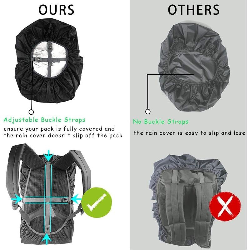 Waterproof Backpack Rain Cover with Reflective Strap (18-70L), 2 Adjustable