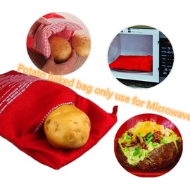 Potato Baking Rods and Microwave Potato Cooker Bag Set,Baked Perfect Potatoes Quickly with Reusable 4pongs Spud Spikes n Potato Baked Bag