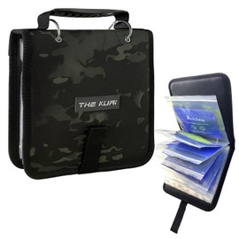 Thekuai Fishing Tackle Binder, Lure Storage Bag, Soft Bait Binder, Fishing Organized Storage Rig Bag for Baits, Rigs, Jigs and Lines, Suitable for Fresh Water and Saltwater (Camo Black/9.5" * 8.3")