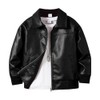 Nivne Tco Toddler Boy Leather Jacket - Stylish Black Drop