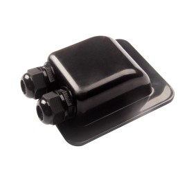 LINKSOLAR Weatherproof ABS Solar Double Cable Entry Gland,Curved Cable Connector