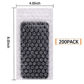 200Pack Bubble Out Bags 4"x 8" Clear Bubble Pouch Bags, Bubble Cushioned Pouches for Moving, Shipping and Storage, Double Walled Cushioning Pouch Bags Thickening Shockproof Foam Bags