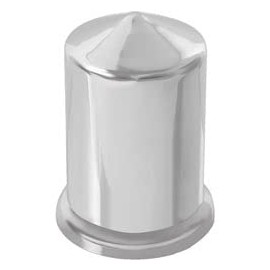 Chrome Plastic 1.5 Inch Push-On Lug Nut Cover - Top Hat Style