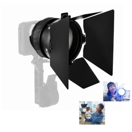 Amaran Mini Fresnel (with 4-Leaf Mini Barn Door) Ultra Small Fresnel Attachment for Amaran Ray 60c and 120c and Other Bowens Mount Lights