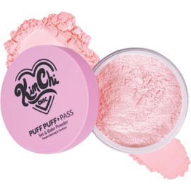 Kimchi Chic Polvos Fijadores Beauty Puff Pass Set And Bake Para Maquillaje, Polvos Sueltos Extra Suaves Para El Rostro, Maquillaje Facial Natural Y Suave Para Pieles Con Tono Desigual, 09 Rosa