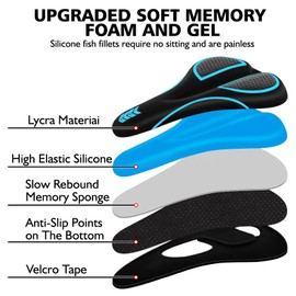 auvstar Bicycle Saddle Cover, Bicycle Seat Cushion, Ergonomic Bicycle Gel Saddle Cover for Women/Men, Saddle Cover Bicycle with Rain Protection, Bicycle Gel Cover, Saddle Pad, Saddle Protection, Soft