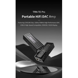 TRN TE Pro Compact Amplifier DAC Smartphone AMP [High Resolution Compatible] 32bit/768kHz DSD256 Chip CS43198 Earphone Amplifier Portable Headphone Amplifier Type-C Type C 3.5mm + 4.4mm Jack (TE Pro)