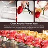 Clear Acrylic Flower Vase Multi Holes Elegant Decorative Long Rectangle