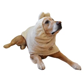 DERPYCHAPPY Premium Dog Towel Robe & Dog Bathrobe for Drying Dogs Made in Korea | Super Absorbent Quick & Adjustable Microfiber Bath Towel for Cats & Puppy Robes After Bath | Soft Warm Drying Coat