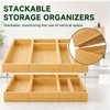 BOY MCOWBOY Bamboo Kitchen Drawer Organizer for Utensils, Set of