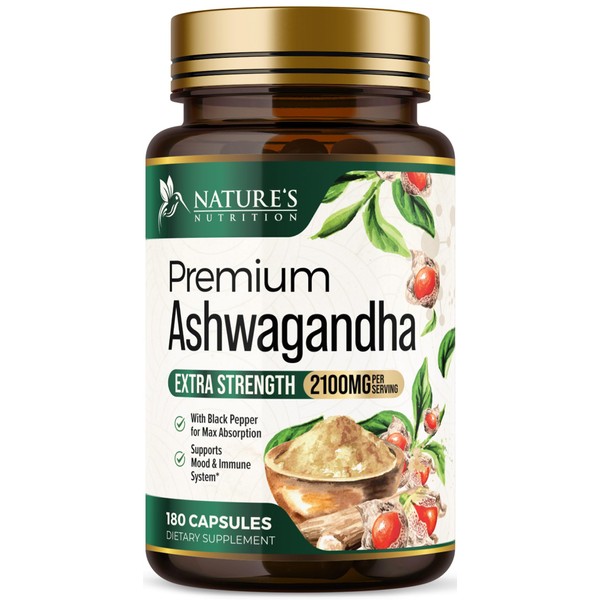 Herbal Ashwagandha 2,100 mg - Extra Strength Unwind, Calm &