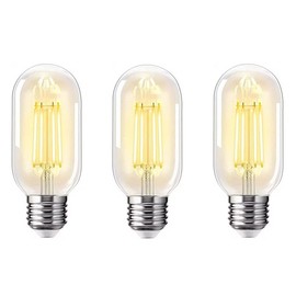 NOTOC E26 LED Light Bulb 4W,Equivalent 40W,E26 Tubular Light Bulb Non Dimmable 2700K Warm White,Antique Clear Edison Filament Bulb,Pack of 3