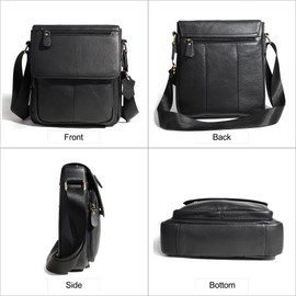 JOYIR Men's Genuine Leather Shoulder Bag Messenger Crossbody Bag for Travel Work Business Leather Purse