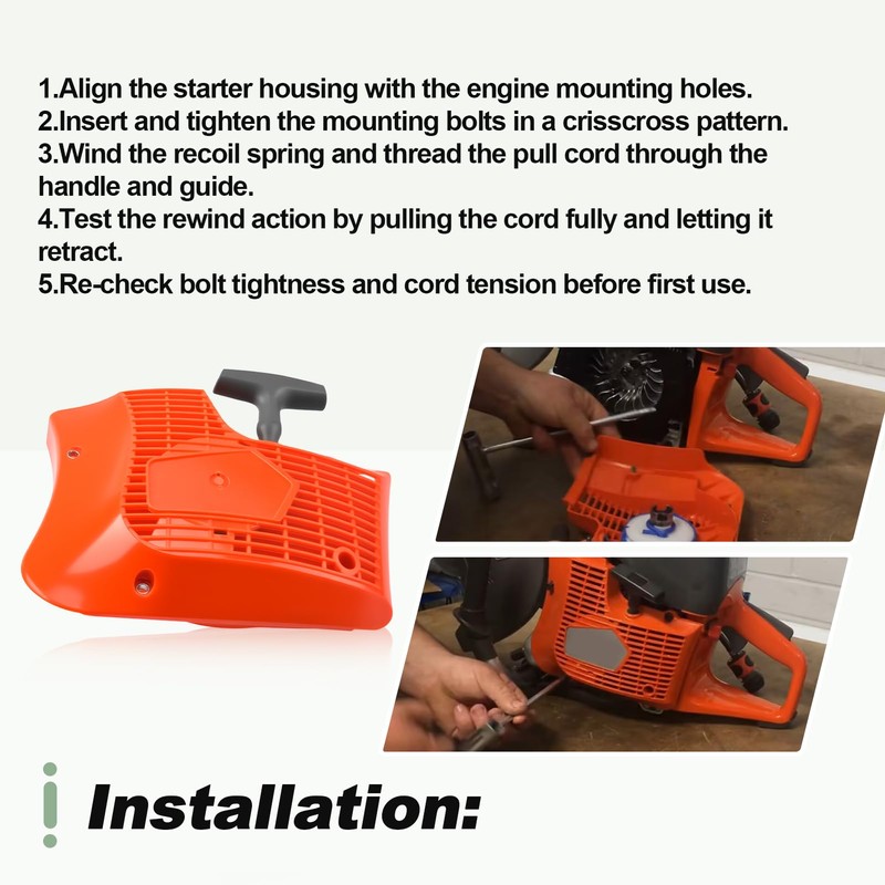 Quctaki Recoil Starter Assembly with Pull Cord Compatible with Husqvarna